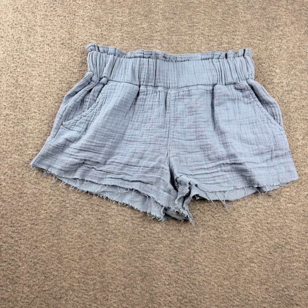 Rewash Women's S Small Blue Gauze Cotton Paperbag Waist Shorts